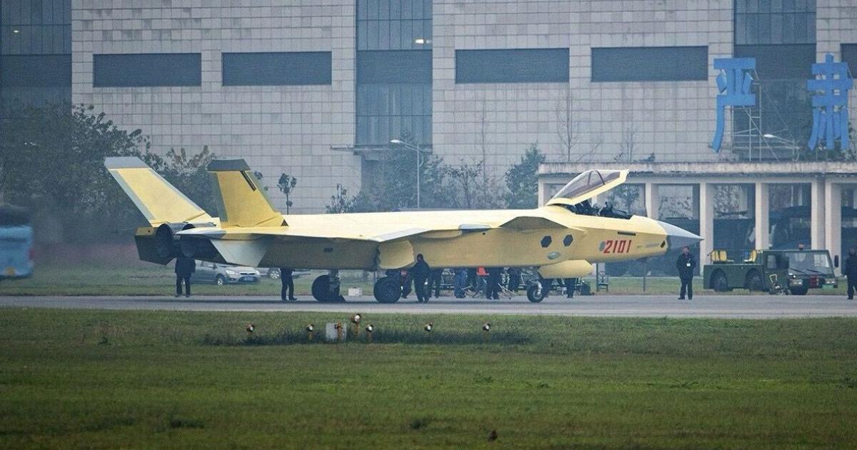 This is thought to be the first production J-20 fighter,  and was recorded outside the Chengdu Aircraft Company’s factory last December. 