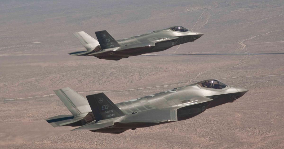 Two F-35As from a test squadron based at Eglin AFB fly in formation. (Photo: Lockheed Martin)