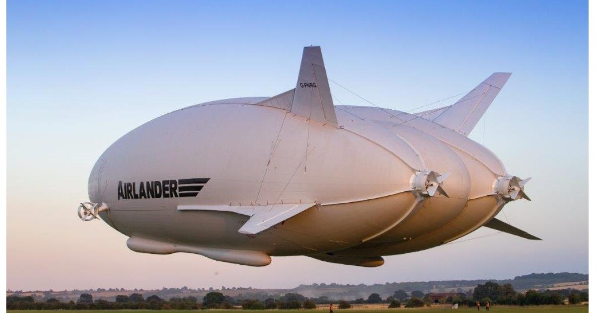 The Airlander 10 hybrid airship made its first flight from Cardington in the UK on August 17. [Photo: Hybrid Air Vehicles]