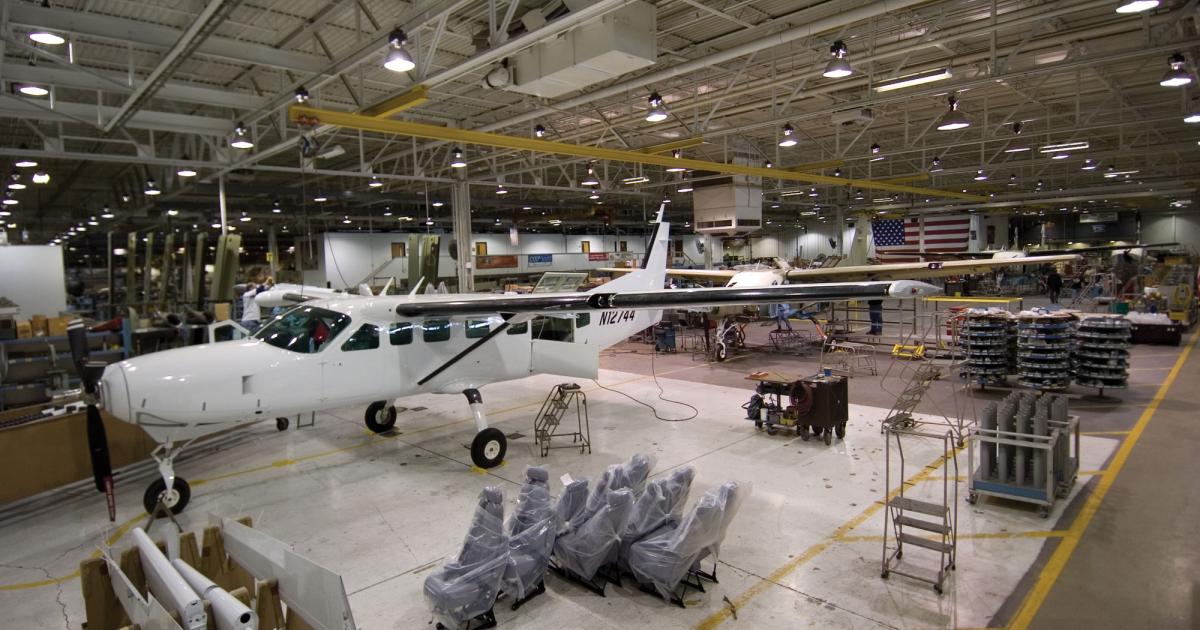 Production of the Cessna Caravan will be moving from Wichita to Independence, Kan., Textron Aviation said last week. Cessna has been building Caravans in Wichita continuously since it received FAA approval for the type in 1984. (Photo: Textron Aviation)