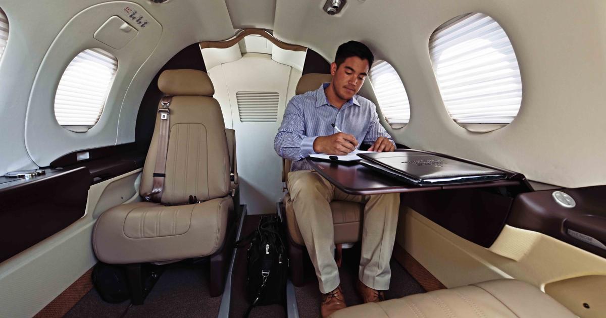 Constant Aviation has refurbished the cabins of 10 Embraer Phenom 100s for JetSuite. [Photo: Constant Aviation]