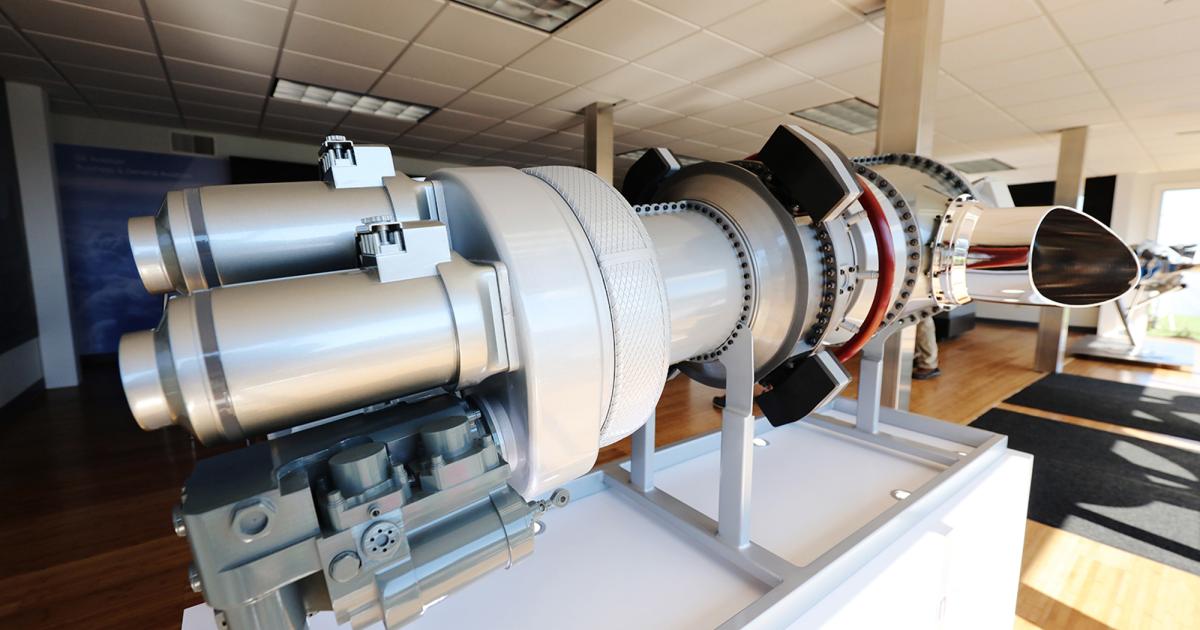 The GE Advanced Turboprop (ATP) engine, which has been selected to power the Cessna Denali turboprop single, is expected to be manufactured in the Czech Republic. This mockup of the ATP powerplant was on display last week at EAA AirVenture 2016. (Photo: GE Aviation)