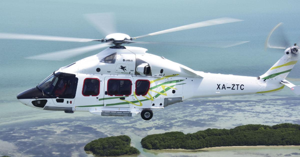 Mexico's Transportes Aéreos Pegaso accepted the the first Airbus H175 super-medium twin to be delivered to a customer in the Americas. The company, which plans to use the helicopter for oil-and-gas operations in the Gulf of Mexico, will take delivery of a second H175 next year. (Photo: Airbus Helicopters)