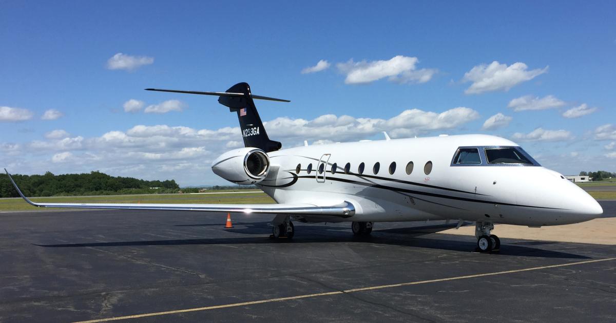 On July 5, this Gulfstream G280 owned and flown by David MacNeil, founder and CEO of automobile accessory manufacturer WeatherTech, flew from Chicago Aurora Municipal Airport to Tours Val de Loire Airport in France, marking the longest flight to date by the super-midsize jet. (Photo: Gulfstream Aerospace)