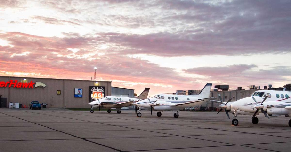 Silverhawk Aviation is home to 80 aircraft, 15 of them turbine-powered, ranging from King Air 90s to a Cessna Citation Excel.(Photo: Silverhawk Aviation)