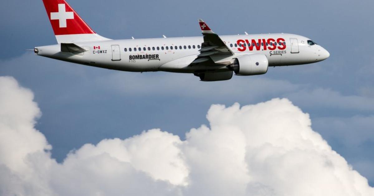 Two Bombardier C Series CS100s have flown nearly 600 hours for Swiss International Airlines. (Photo: Bombardier)