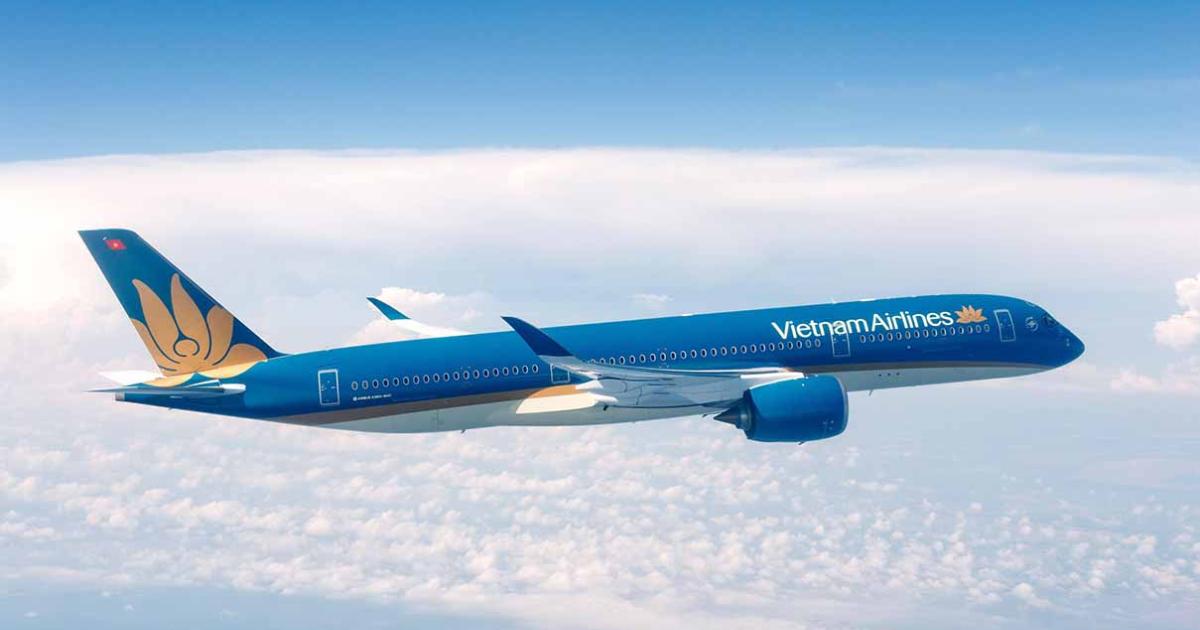 Vietnam Airlines now flies four A350-900s and awaits delivery of 10 more on firm order. An MOU signed Tuesday establishes delivery positions on potentially a further 10. (Photo: Airbus)