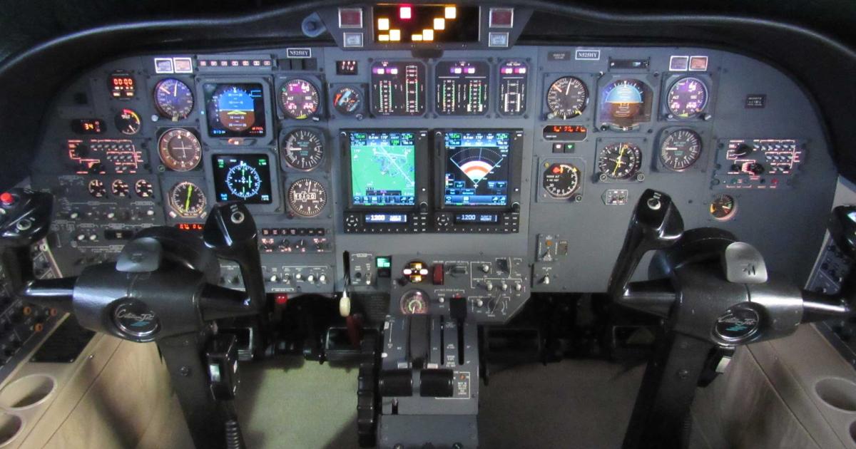 Gulf Coast Avionics upgraded this CJ1's panel with dual touchscreen Garmin GTN 750s, ADS-B OUT and IN, WAAS LPV, and a Flight Stream 210 wireless gateway.