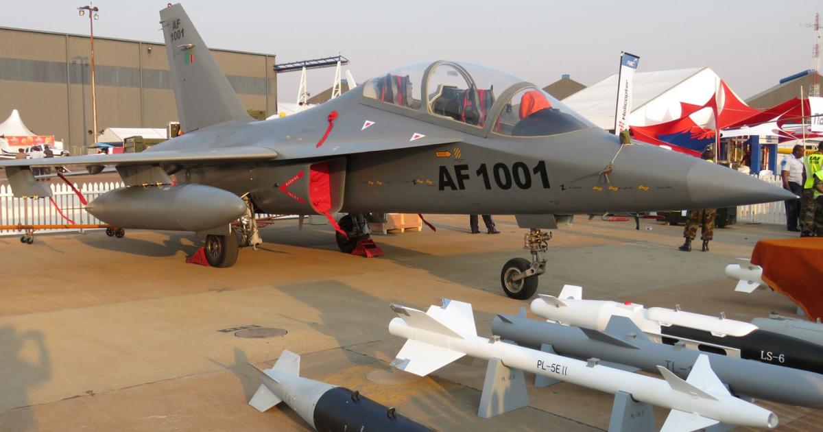 The L-15Z advanced trainer is also a light attack aircraft, as shown at AAD with Chinese weapons. (Photo: David Donald)

