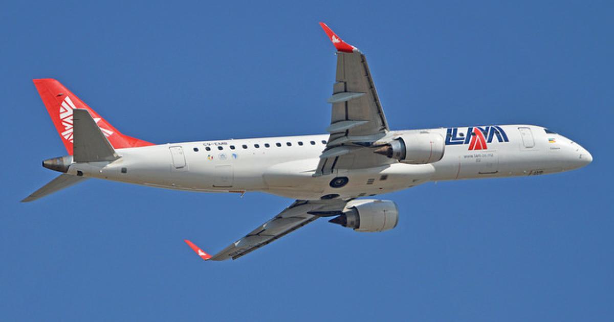 Among several incidents of corruption for which it will pay fines totaling $205 million, Embraer allegedly secured an order for two E190s from LAM Mozambique with the help of a $800,000 bribe to a Mozambican government official. (Photo: Flickr: <a href="http://creativecommons.org/licenses/by-sa/2.0/" target="_blank">Creative Commons (BY-SA)</a> by <a href="http://flickr.com/people/ajw1970" target="_blank">Hawkeye UK</a>)