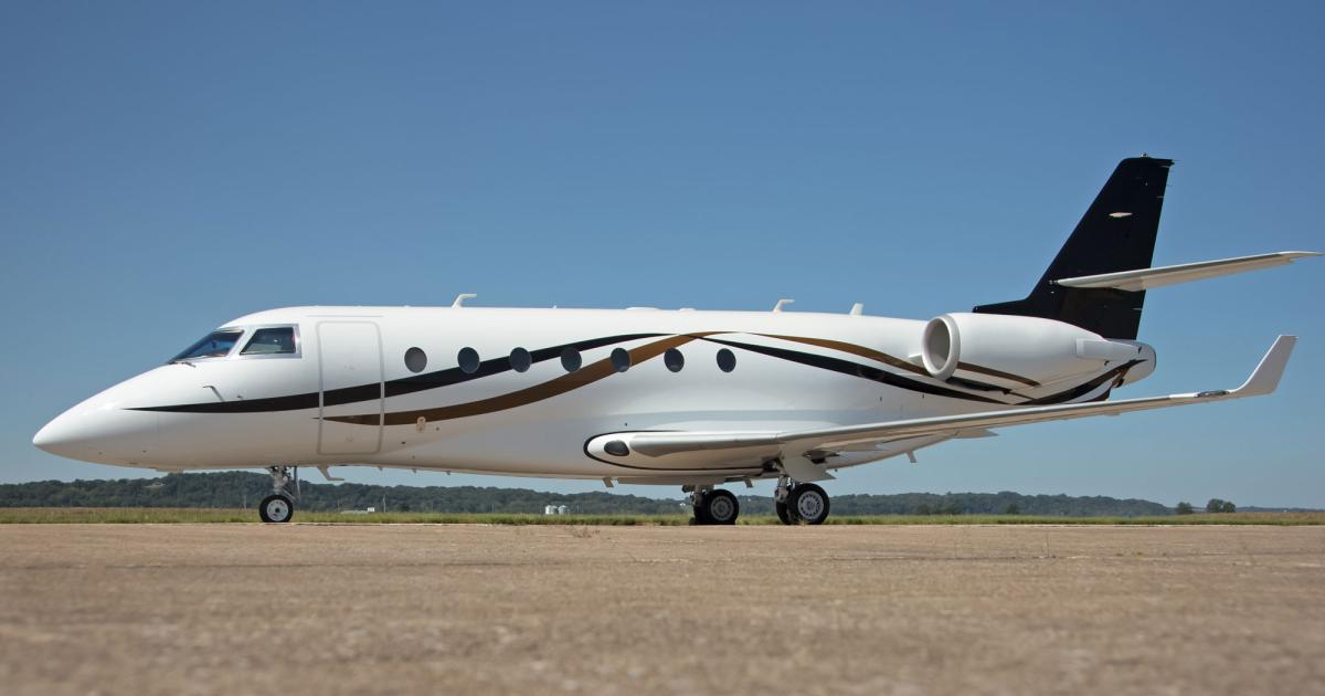 Sabreliner Aviation’s Perryville Mo., facility completed its eighth paint and interior renovation of a Gulfstream G200 last month.