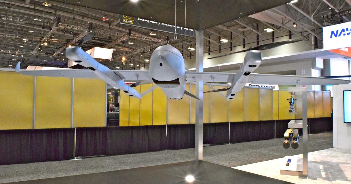 Shown is an Aerosonde HQ model displayed at the Association of the U.S. Army conference in Washington, D.C. (Photo: Bill Carey)