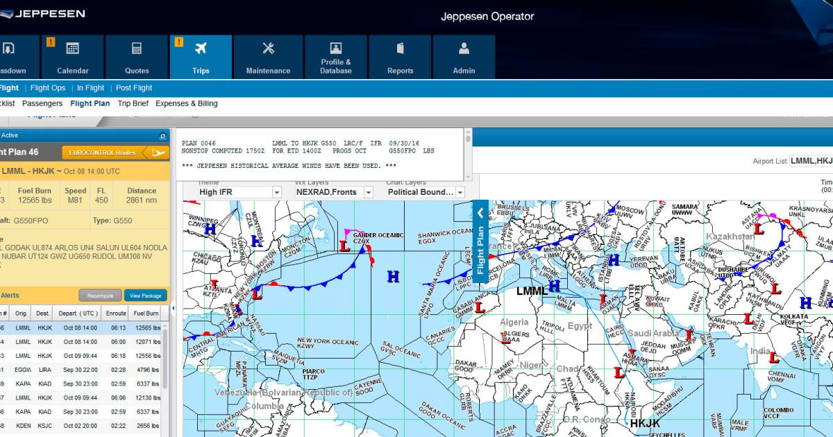Jeppesen is planning to link its new cloud-based Operator software (above) to existing apps such as Mobile FliteDeck.
