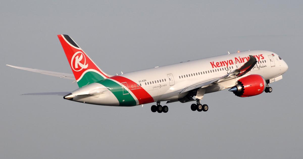 A Kenya Airways Boeing 787 takes off from Paris Charles de Gaulle Airport. (Photo: Flickr: <a href="http://creativecommons.org/licenses/by-sa/2.0/" target="_blank">Creative Commons (BY-SA)</a> by <a href="http://flickr.com/people/airlines470" target="_blank">airlines470</a>)