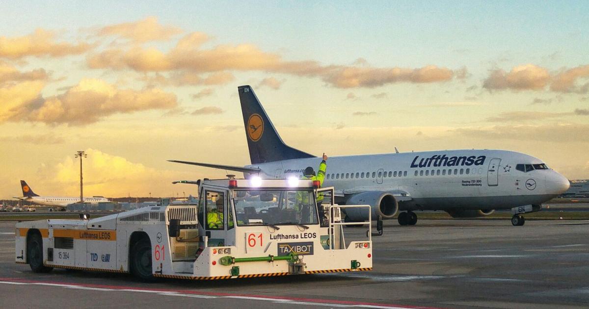 Lufthansa helped to develop the TaxiBot and uses the system for taxiing operations at its Frankfurt hub. [Photo: IAI]