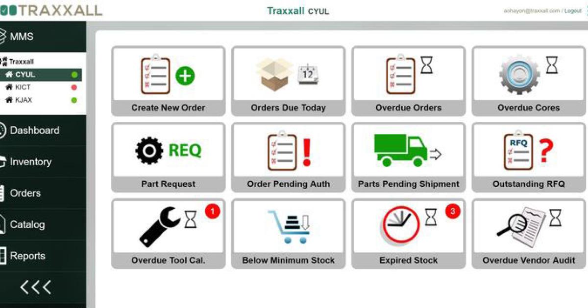 Traxxall To Debut New Parts Inventory Tracking Software Aviation