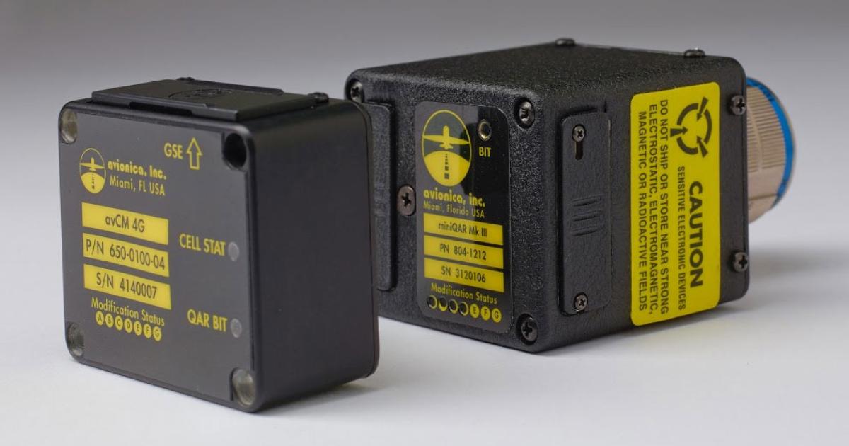 Avionica says that, pound for pound, its miniQAR and 4G module offer the best of all worlds in safety and data collection.