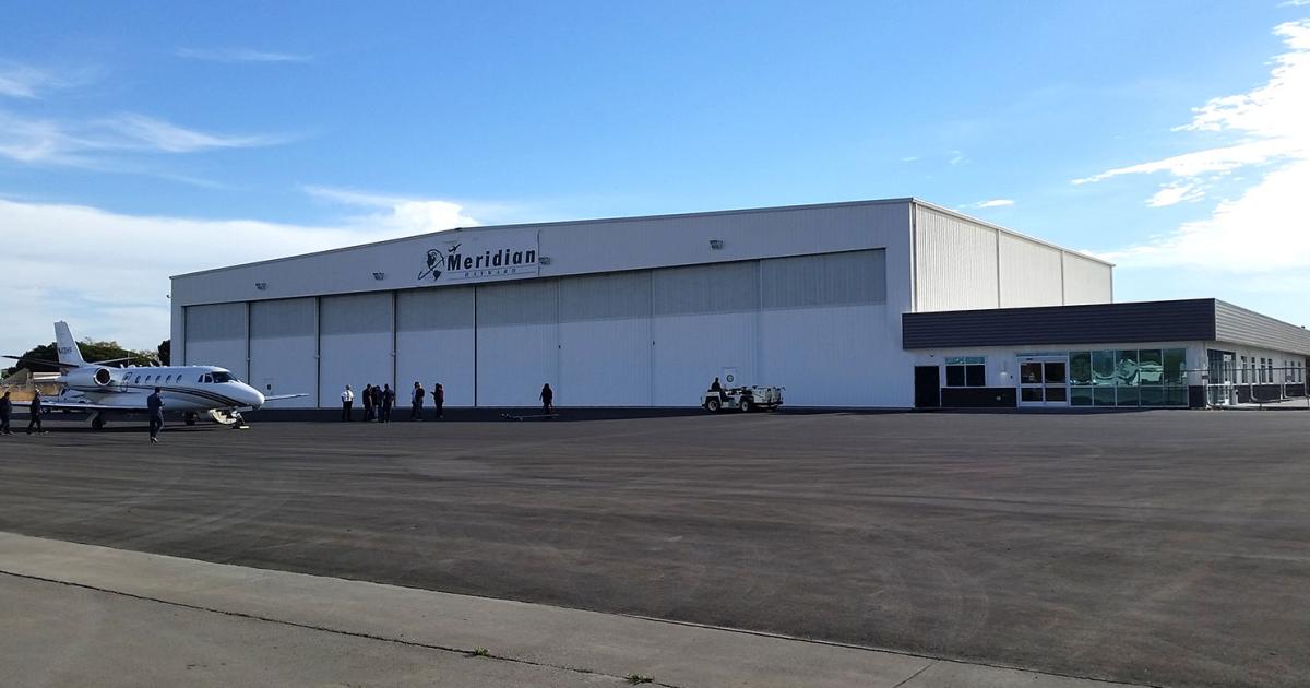 After years of exploration for the right opportunity, New Jersey-based Meridian FBO and charter is now in business in Hayward, Calif. 
