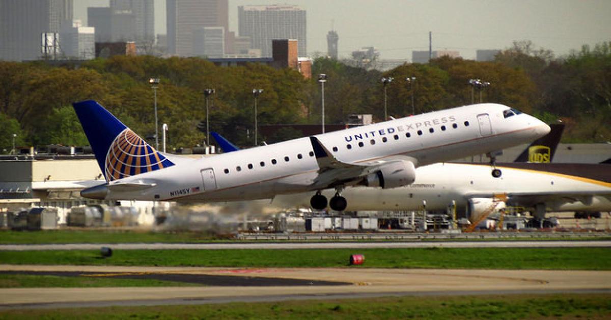 An Embraer 175 operated by SkyWest Airlines takes off from Atlanta Hartsfield International Airport. (Photo: Flickr: <a href="http://creativecommons.org/licenses/by-sa/2.0/" target="_blank">Creative Commons (BY-SA)</a> by <a href="http://flickr.com/people/redlegsfan21" target="_blank">redlegsfan21</a>)