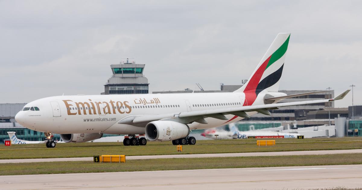 An Emirates Airbus A330 taxis at Manchester Airport in the UK in 2010. (Photo: Flickr: <a href="http://creativecommons.org/licenses/by-sa/2.0/" target="_blank">Creative Commons (BY-SA)</a> by <a href="http://flickr.com/people/levien66" target="_blank">Aero Pixels</a>)