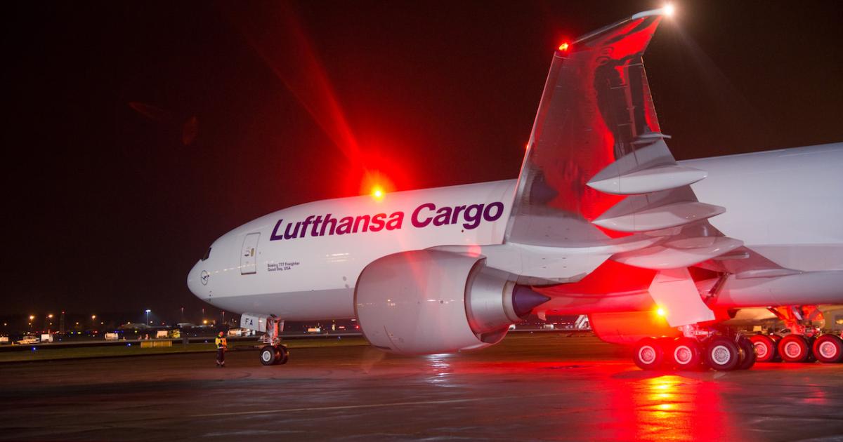 Lufthansa Cargo operates a fleet of five Boeing 777Fs and 12 MD-11Fs, and also uses the capacity equivalent of two Boeing 777Fs provided by Aerologic, a Lufthansa-Deutsche Post joint venture. (Photo: Stefan Wildhirt)