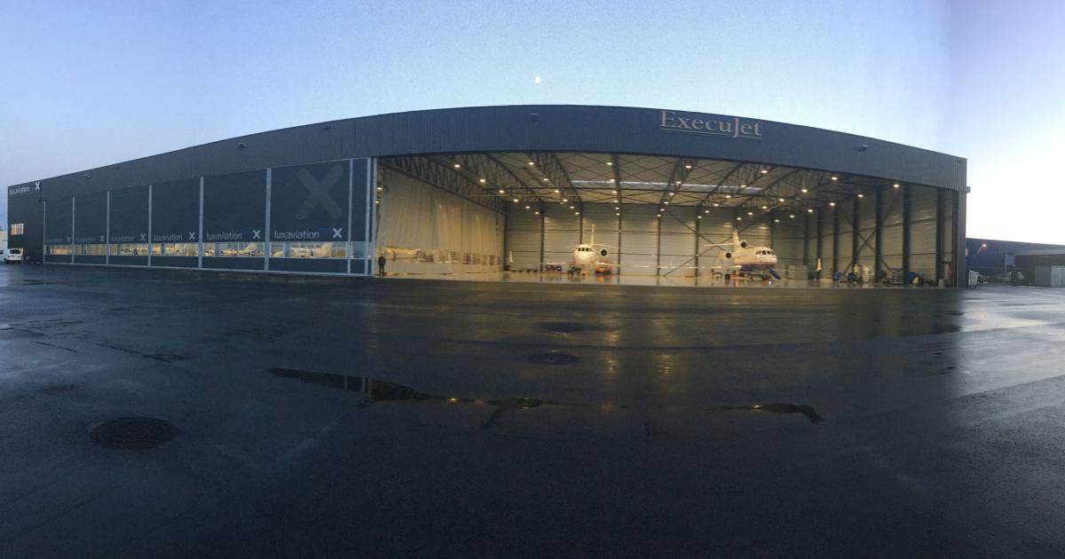 Capable of sheltering up to 15 business aircraft, Luxaviation Belgium's new hangar at Kortrijk-Wevelgem Airport also houses subsidiary Execujet's Belgium MRO shop. The hangar is now operational after two years of construction.