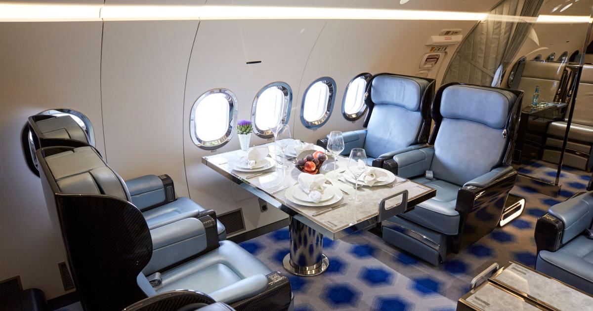 Royal Jet's two newest BBJs were designed by New York-based designer Edése Doret in a “clear, minimalist esthetic style" and completed in Hamburg, Germany by Lufthansa Technik. (Photo: Lufthansa Technik)