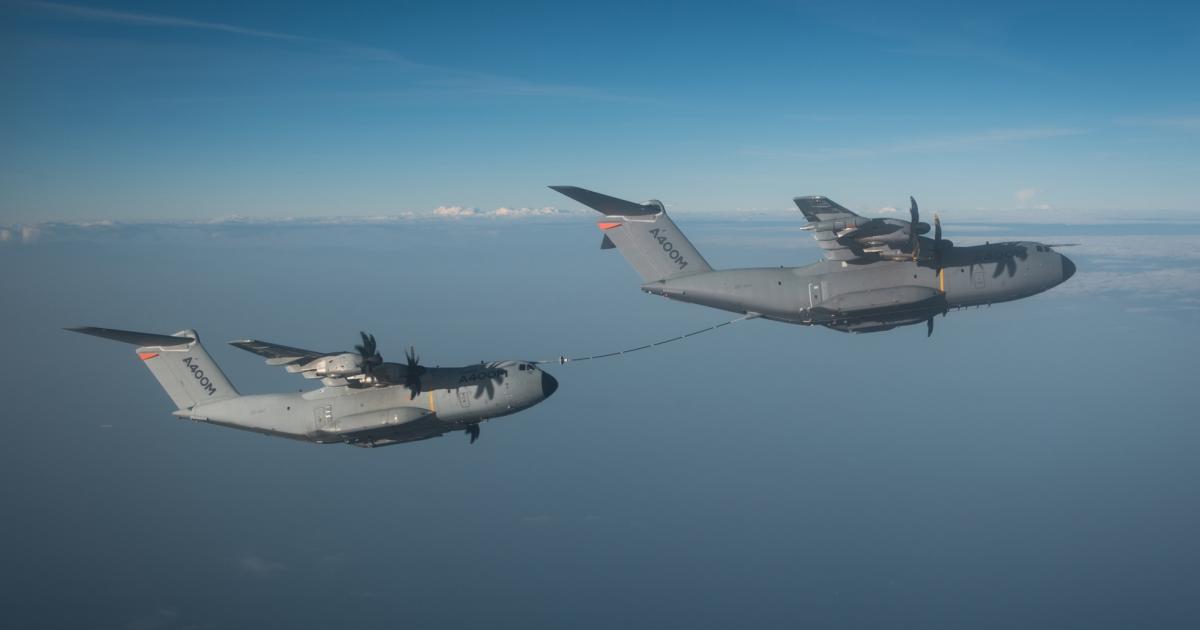 Two A400Ms demonstrated buddy refueling in flight tests last month. (Photo: Airbus Defence and Space)