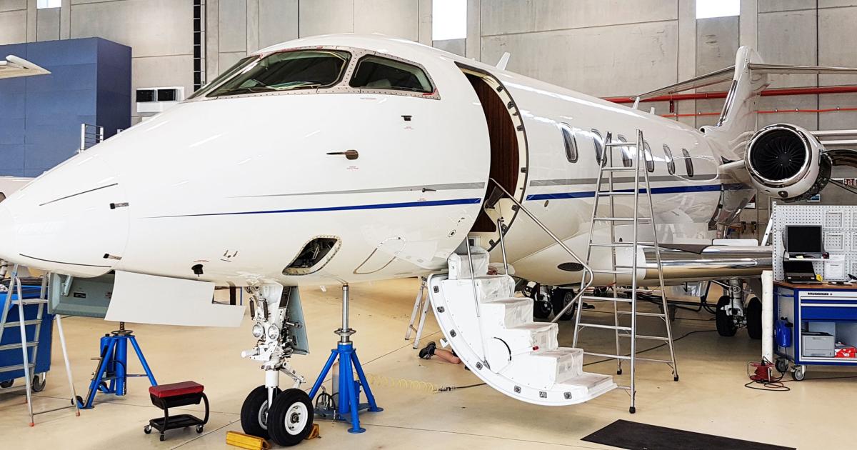 With its new authorization, Jet Aviation Vienna can now service the Bombardier Challenger 604, 605 and 650 large cabin twinjets in addition to the Challenger 350 and the airframer's long-range Global family.