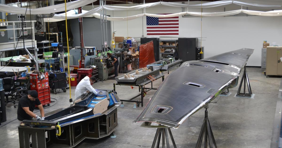 Technicians at Northrop Grumman subsidiary Scaled Composites begin Tern assembly under Darpa project. (Photo: Northrop Grumman)