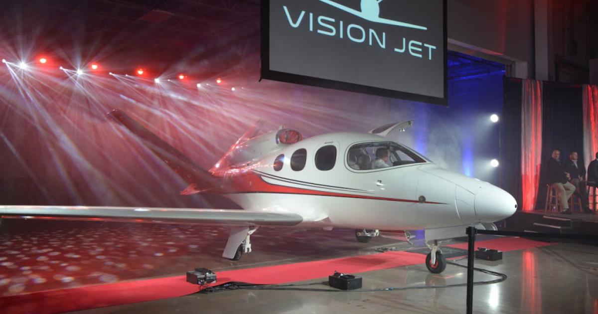 Cirrus delivered its first Vision Jet on Monday, December 19, simultaneously celebrating the opening of its 68,000-sq-ft finishing center in Duluth, Minnesota. (Photo: Cirrus Aircraft)