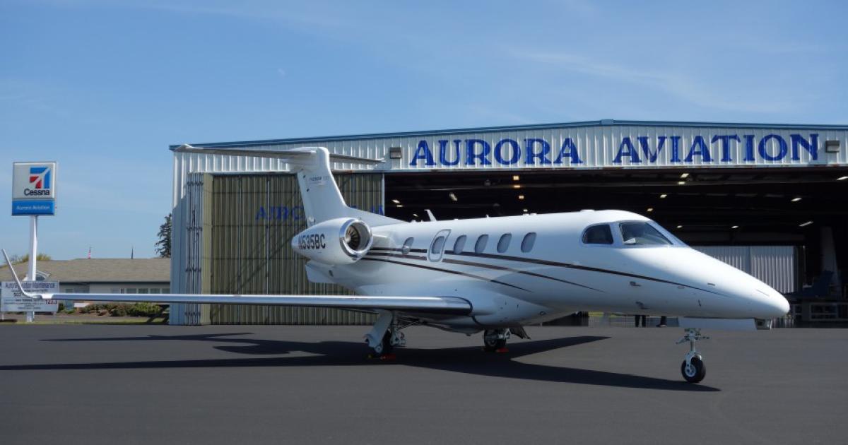 Aurora Aviation operates an FBO at Oregon's Aurora State Airport that also serves as a Cessna authorized service center. The company offers charters in a Phenom 300.