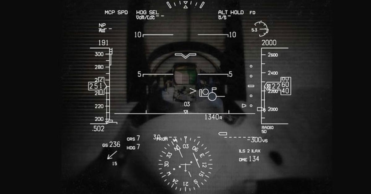 The pilot will not notice much difference when viewing BAE’s all-digital HUD. (Photo: BAE Systems) 