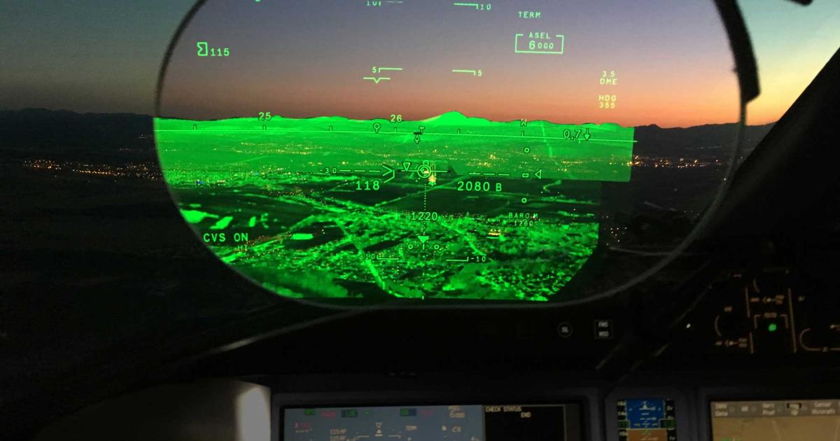 Dassault Aviation’s FalconEye combined vision system has been named as one of four nominees of the National Aeronautic Association's 2017 Collier Trophy. (Photo: Dassault Falcon)