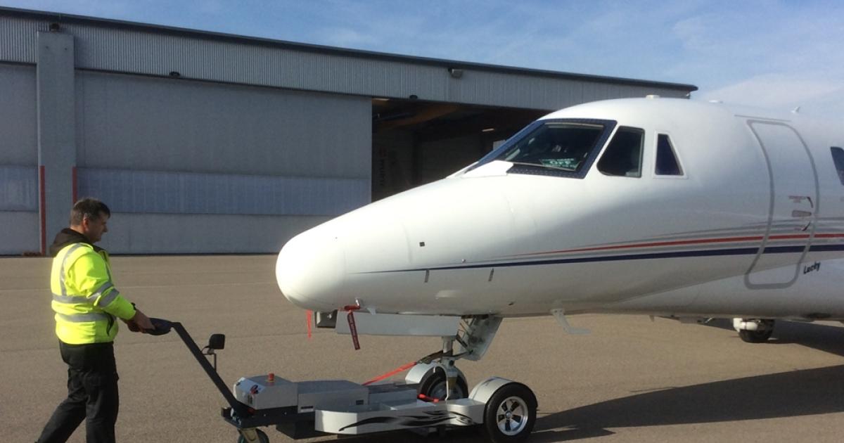 TNA’s newest towbarless, electric tug enables a single person to move aircraft up to a midsize jet.