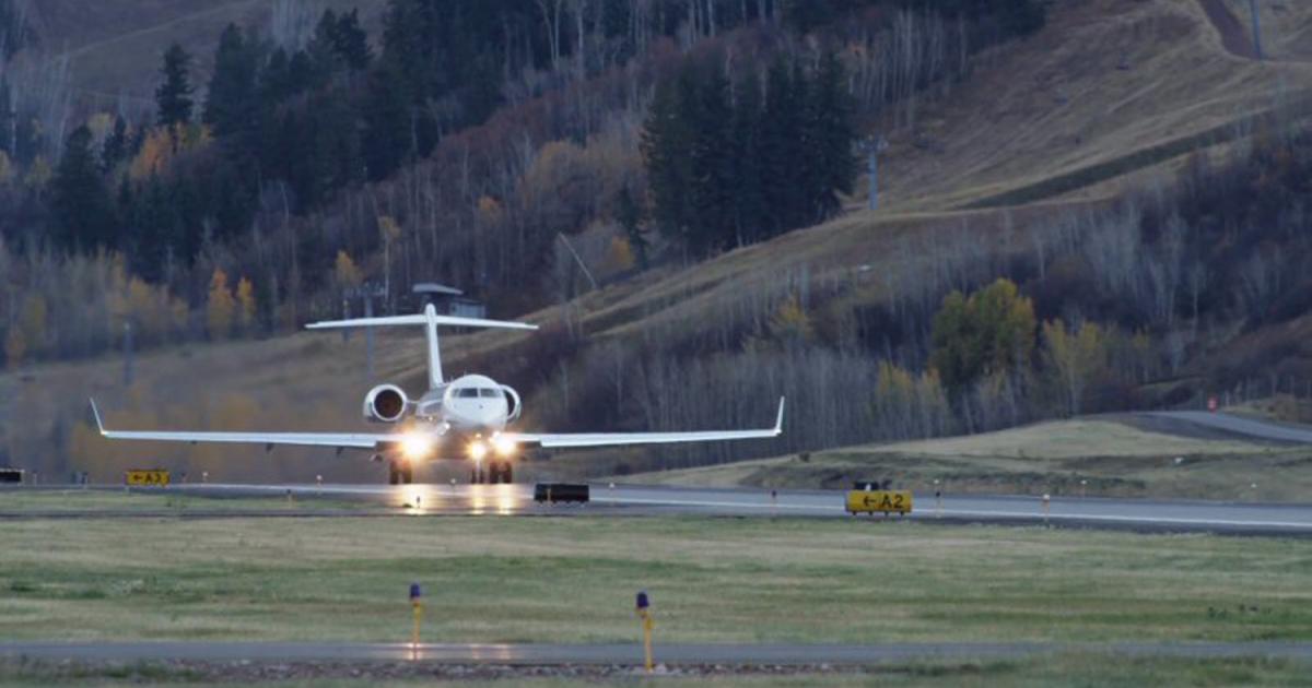 The Bombardier Global family, including this Global 6000, has surpassed 2,500 takeoffs and landings at Aspen/Pitken County Airport (ASE) in Colorado. With steep approaches, the airport is among the most challenging. (Photo: Bombardier Aerospace)