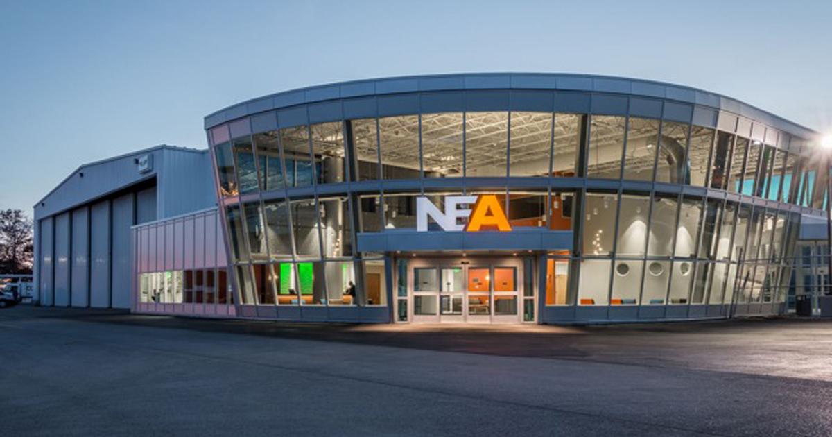 Northeast Air has opened its new FBO complex at Maine's Portland International Jetport. The facility has a 5,000-sq-ft private terminal and 50,000-sq-ft hangar. (Photo: Northeast Air)
