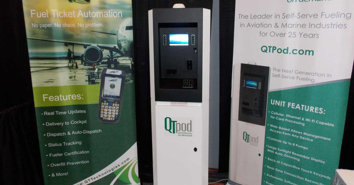 QTPod is showing its M-4000 self-serve fueling terminal at the Schedulers and Dispatchers show. (Photo: Curt Epstein)