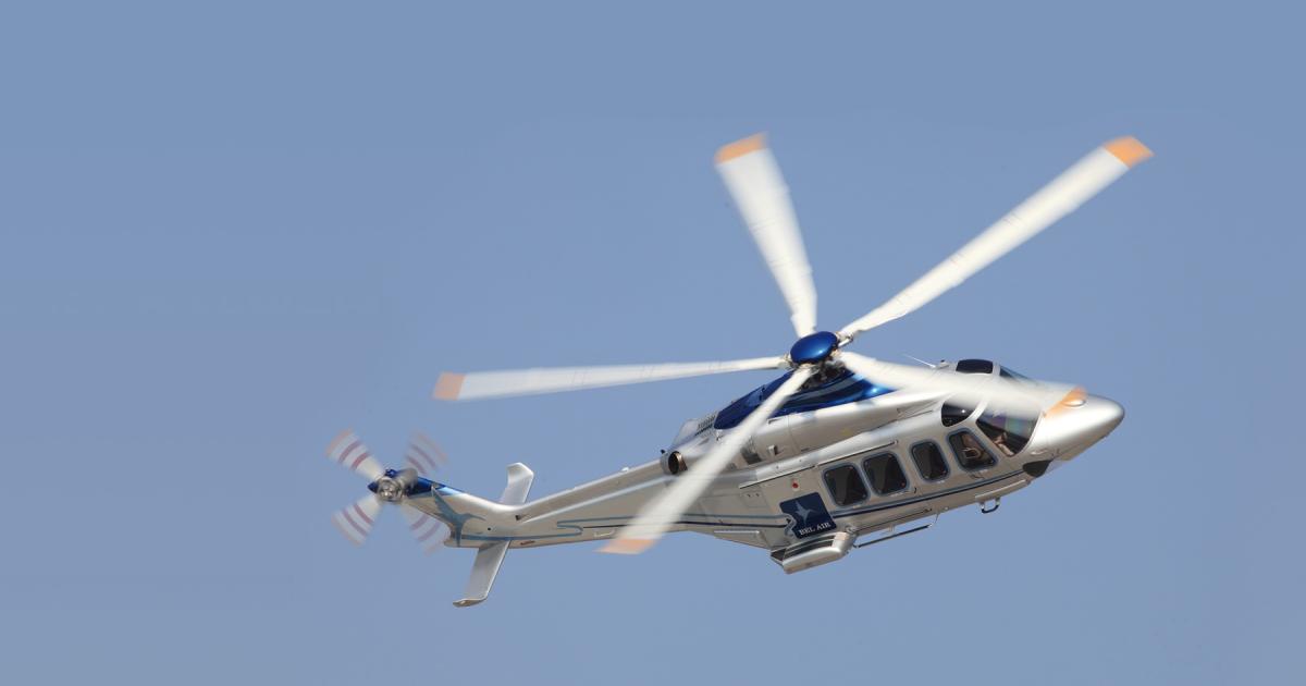 Waypoint Leasing says the lease rates for new aircraft, such as this Leonardo AW139, are now receiving. [Photo:Waypoint Leasing]