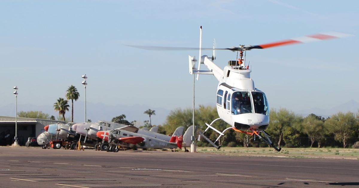 New composite main rotor blades for the Bell 206L are now being tested by Van Horn Aviation in Mesa, Arizona. The blades are expected to have a 20,000-hour service life, four times that of the OEM blade.
