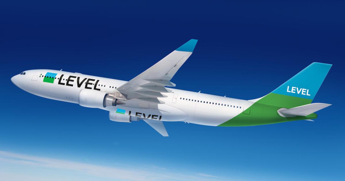 IAG's new Level low-fare unit plans to start flying its first Airbus A330 between Barcelona and Los Angeles on June 1. (Image: IAG)