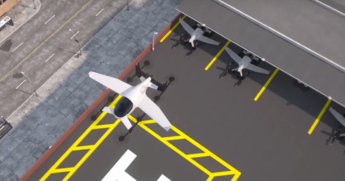 Uber is partnering with Aurora Flight Sciences to develop an all-electric vertical takeoff and landing (eVTOL) aircraft for the proposed Uber Elevate Network, which would provide passenger transport and package delivery. (Photo: Aurora Flight Sciences)