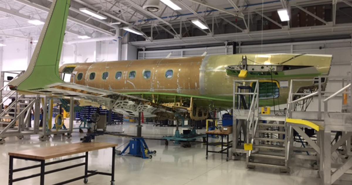 The first Legacy 500 to be assembled at Embraer Executive Jets' Melbourne, Florida facility is expected to be completed and delivered later this year. A second 500 started rolling on the assembly line late last week. (Photo: Chad Trautvetter/AIN)