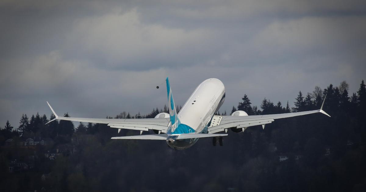 The first Boeing 737 Max 9 takes off from Renton, Washington. (Photo: Craig Larsen, Boeing)