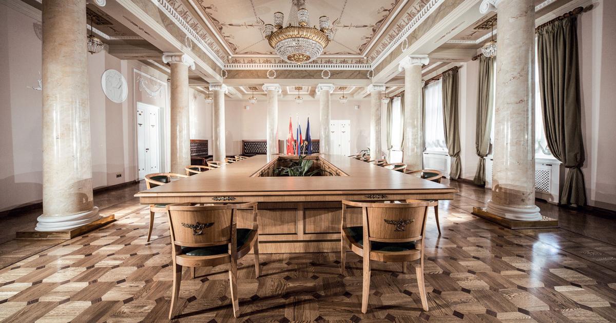 Featuring traditional Russian architecture, plush furnishings, and ornate details, the A-Group facilities at  Moscow’s Sheremetyevo International Airport may be unlike any other FBO serving a nation’s capital.