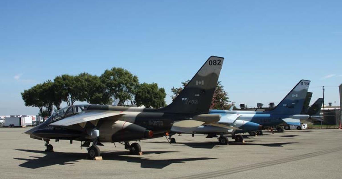 Discovery Air claims to be the military flight training market leader with a fleet of over 30 aircraft, including these Alpha Jets. [Photo: Discovery Air]