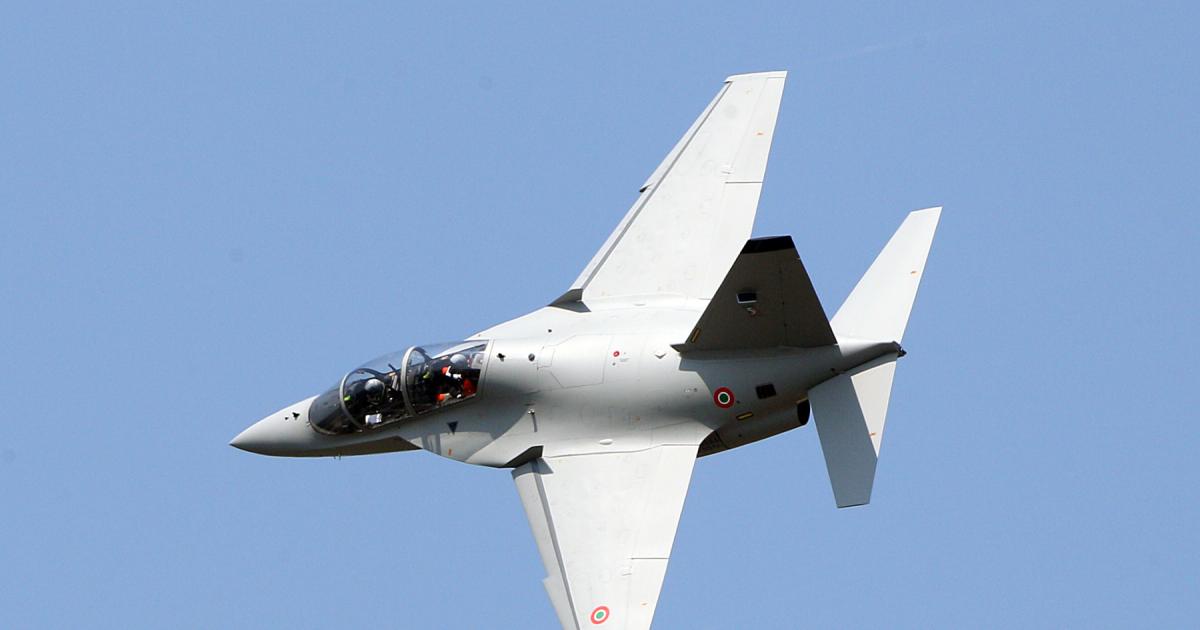The M-346 advanced jet trainer is part of a complex portfolio of products at Italian aerospace and defense group Leonardo. 