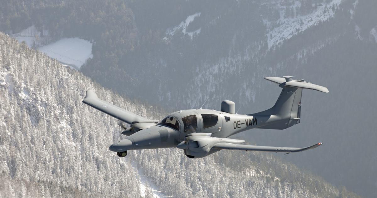 Diamond Aircraft believes that it's new DA62 MPP surveillance aircraft is a strong value proposition when compared to larger and more costly platforms. [Photo: Diamond Aircraft]