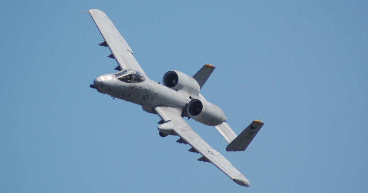 The A-10 Warthog's days as a U.S. Air Force attack aircraft had seemed numbered until a decision in May to keep it in service. [Photo: Chris Pocock]