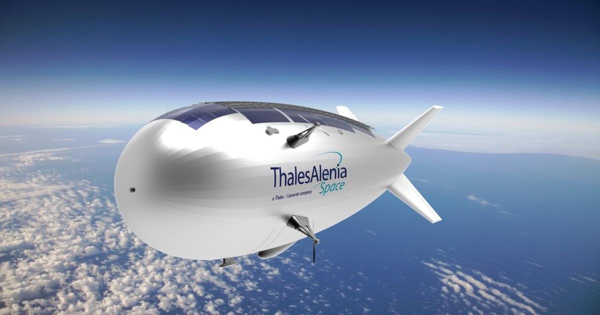 Airstar Aerospace is providing Thales Alenia Space with the Stratobus drone/satellite hybrid balloon’s fully-equipped envelope. [Photo: Airstar]